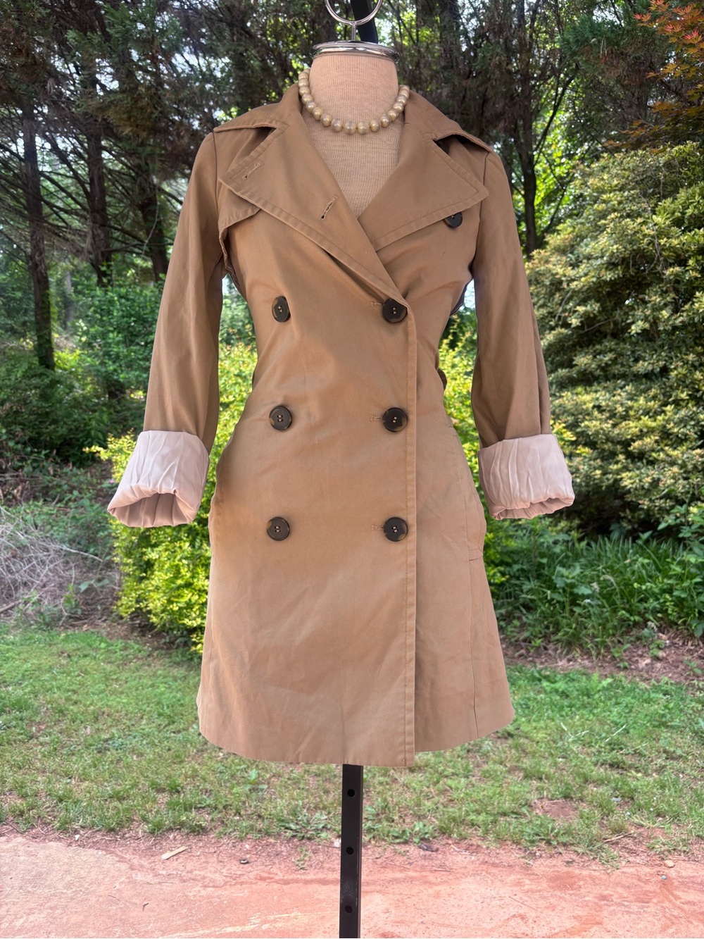 Women's Double-Breasted Tan Trench Coat